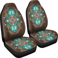 Blue Pattern Brown Car Seat Covers LT10 - Wonder Print Shop