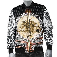 Viking Men's Bomber Jacket - Wolf and Vikings Tattoo 3D RLT12 - Wonder Print Shop