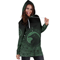 Viking Hoodie Dress, Ethnic Odin Raven Green RLT12 - Wonder Print Shop