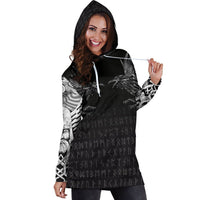 Viking Women's Hoodie Dress - Double Dragon Tattoo and Vegvisir Blood RLT12 - Wonder Print Shop
