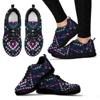Native American Dark Color Pattern Sneakers LT10 - Wonder Print Shop