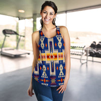 Navy Tribe Design Native American Women Racerback Tank LT10 - Wonder Print Shop