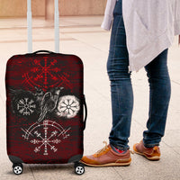 Viking Luggage Covers Raven Of Odin and Symbol Viking On Blood Background RLT12 - Wonder Print Shop