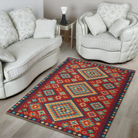 Geometric Red and Green Pattern Area Rug LT10 - Wonder Print Shop