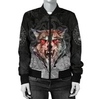 Viking Women's Bomber Jacket - Fenrir Norse Wolf RLT12 - Wonder Print Shop