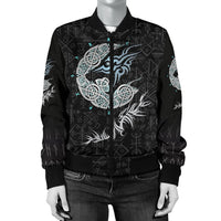 Viking Fenrir Wolf Women's Bomber Jacket RLT12 - Wonder Print Shop