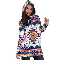 Pink Pattern Native American Hoodie Dress LT10 - Wonder Print Shop