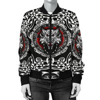 Viking Women's Bomber Jacket, Fenrir Wolf RLT12 - Wonder Print Shop