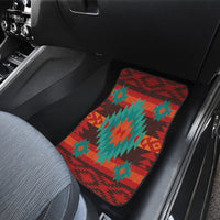 Native American Red Geometric Pattern Front and Back Car Mats Set Of 4 LT10 - Wonder Print Shop