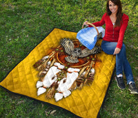 Owl Yellow Native American Premium Quilt LT10 - Wonder Print Shop