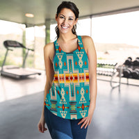Turquoise Tribe Design Native American Women Racerback Tank LT10 - Wonder Print Shop