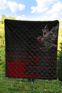 Viking Premium Quilt - The Raven Of Odin Rune Blood RLT12 - Wonder Print Shop