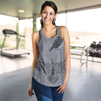 Viking Women's Racerback Tank - Odin's Celtic Raven - Scandinavian Tattoo RLT12 - Wonder Print Shop