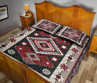Tribal Red Brown Pattern Native American Quilt Bed Set LT10 - Wonder Print Shop