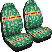 Light Green Tribe Design Native American Car Seat Covers LT10 - Wonder Print Shop