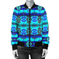 Sovereign Nation Midnight Flat Women's Bomber Jacket LT10 - Wonder Print Shop