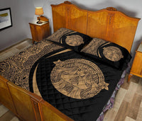 Hawaii Polynesian Pele Mauna Kea Quilt Bed Set Circle Style Gold - Wonder Print Shop