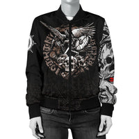 Viking Warrior Tattoo Odin Women's Bomber Jacket RLT12 - Wonder Print Shop