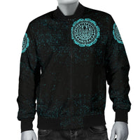 Viking Men's Bomber Jacket - Viking Bear Claws Cyan Tattoo RLT12 - Wonder Print Shop