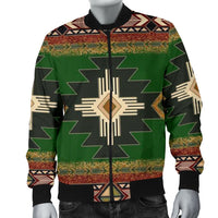 Indigenous Design Green Native American Bomber Jacket LT10 - Wonder Print Shop