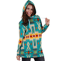 Turquoise Tribe Design Native American Hoodie Dress LT10 - Wonder Print Shop