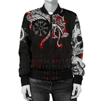 Viking Women's Bomber Jacket, Dragon and Vegvisir Blood Tattoo RLT12 - Wonder Print Shop