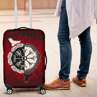 Viking Luggage Covers Raven Of Odin and Symbol Viking On Blood Background RLT12 - Wonder Print Shop