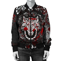 Viking Women's Bomber Jacket - Fenrir Viking Blood 3D RLT12 - Wonder Print Shop