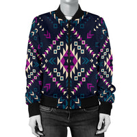 Dark Color Pattern Women's Bomber Jacket LT10 - Wonder Print Shop