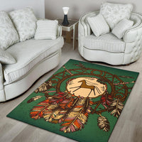 Green Horse Native American Pride Area Rug LT10 - Wonder Print Shop
