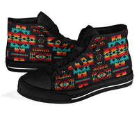 black-tribal-native-american-high-top-shoes