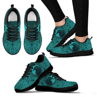 Viking Sneakers, Ethnic Odin Raven Cyan RLT12 - Wonder Print Shop
