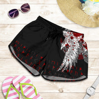 viking-womens-shorts-mystical-raven-tattoo-blood