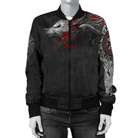 Viking Women's Bomber Jacket, Fenrir Blood RLT12 - Wonder Print Shop