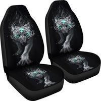 Native American Gray Wolf Native Car Seat Covers - Wonder Print Shop