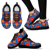 Native American Red and Yellow Geometric Sneakers LT10 - Wonder Print Shop