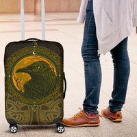 Viking Luggage Cover, Ethnic Odin Raven Gold RLT12 - Wonder Print Shop