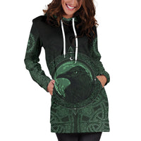 Viking Hoodie Dress, Ethnic Odin Raven Green RLT12 - Wonder Print Shop