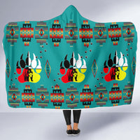 native-american-bear-foot-pattern-turquoise-hooded-blanket