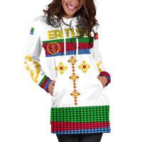 Eritrea Hoodie Dress, Eritrea Flag Round Pattern Women White - Wonder Print Shop