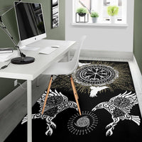 Viking Area Rug Raven, Valknut and Vegvisir RLT12 - Wonder Print Shop