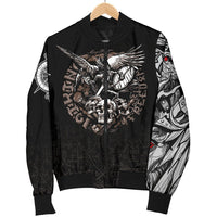 Viking Warrior Tattoo Odin Women's Bomber Jacket RLT12 - Wonder Print Shop