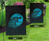 Viking Flag Fenrir Wolf Cyan RLT12 - Wonder Print Shop