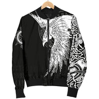 Custom Viking Women's Bomber Jacket Mystical Raven Tattoo Special RLT12 - Wonder Print Shop