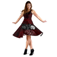 viking-womens-dress-raven-of-odin-and-symbol-viking-on-blood-background