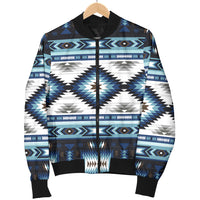 Blue Colors Pattern Women's Bomber Jacket LT10 - Wonder Print Shop
