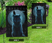 Viking Garden Flag, Fenrir Viking Wolf and Moon RLT12 - Wonder Print Shop