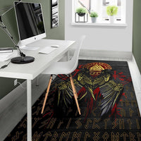 Viking Area Rug Vikings Valknut and Ravens Tattoo RLT12 - Wonder Print Shop