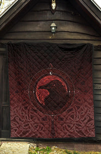 Viking Premium Quilt, Ethnic Odin Raven Red RLT12 - Wonder Print Shop
