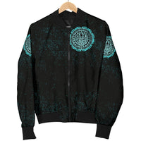 Viking Men's Bomber Jacket - Viking Bear Claws Cyan Tattoo RLT12 - Wonder Print Shop
